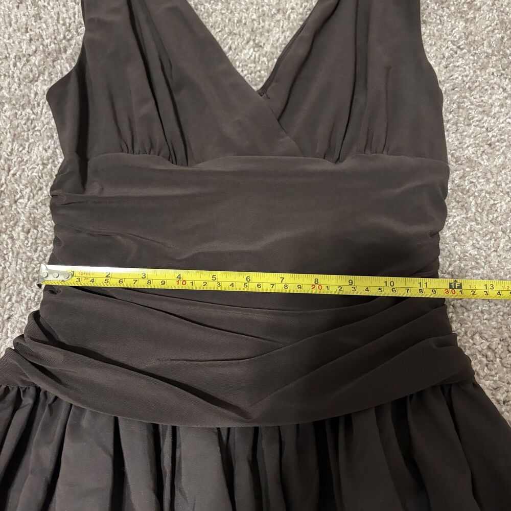 Eliza J Chocolate Brown V-Neck Midi Dress - Picture 5 of 6